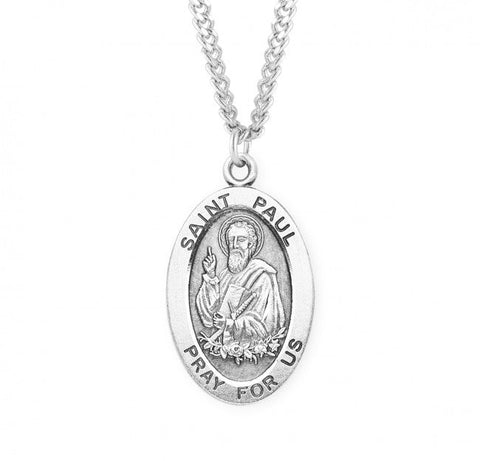 St. Paul Pendant Oval Sterling Silver with Chain