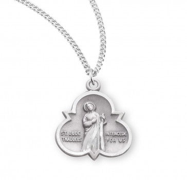 St. Jude Trinity Pendant, Sterling Silver with Chain
