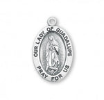 Our Lady of Guadalupe, Sterling Silver with Chain