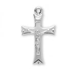 Crucifix Pendant, Sterling Silver with Chain
