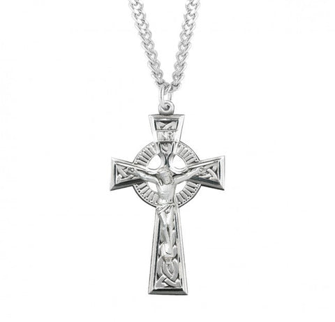 Sterling Silver Irish Celtic Crucifix Pendant