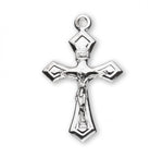 Crucifix Pendant, Sterling Silver with Chain