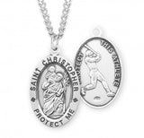 St. Christopher Baseball Medal With Chain