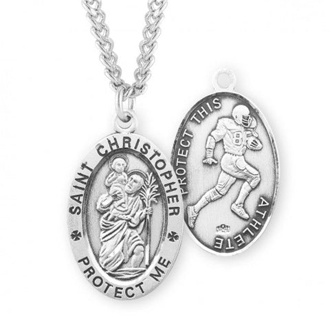 St. Christopher Football Medal With Chain