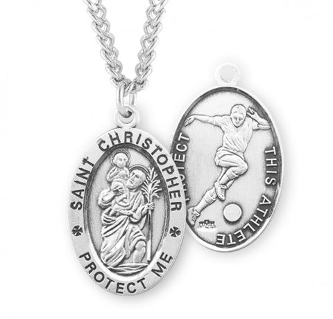 St. Christopher Soccer Medal With Chain