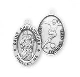 St. Christopher Soccer Medal With Chain