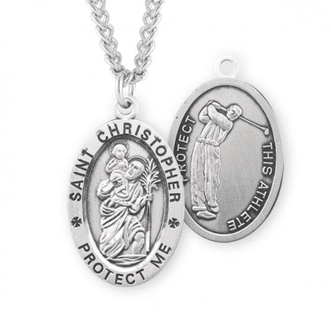 St. Christopher Golf Medal With Chain