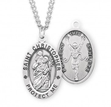 St. Christopher Track Medal With Chain