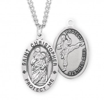 St. Christopher Martial Arts Medal With Chain