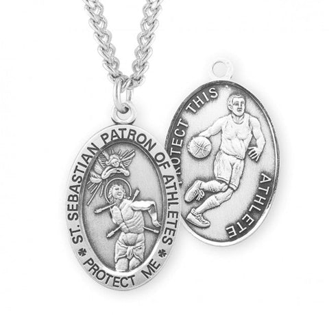 St. Sebastian Basketball Medal With Chain