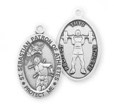 St. Sebastian Weight Lifting Medal With Chain