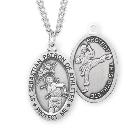 St. Sebastian Martial Arts Medal With Chain