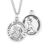 St. Christopher Baseball Medal With Chain