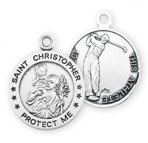 St. Christopher Golf Medal With Chain