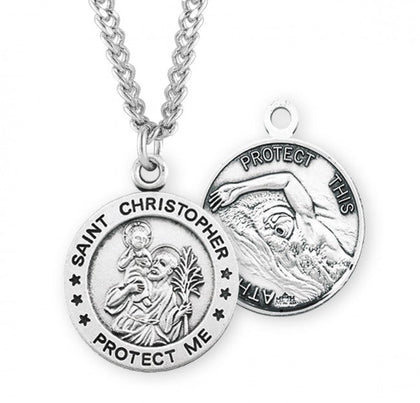St. Christopher Swimming Medal With Chain