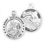 St. Christopher Swimming Medal With Chain