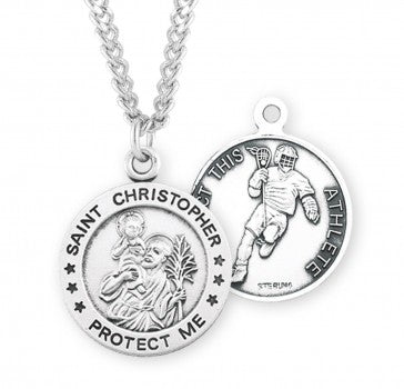 St. Christopher Lacrosse Medal With Chain