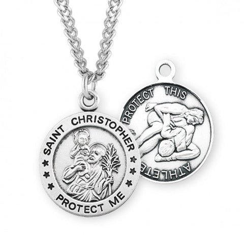 St. Christopher Wrestling Medal With Chain