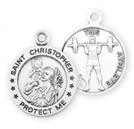 St. Christopher Weight Lifting Medal With Chain