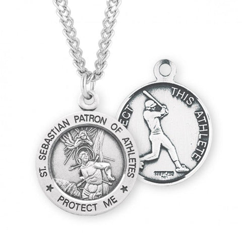 St. Sebastian Baseball Medal With Chain