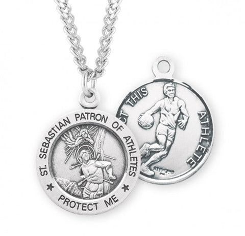 St. Sebastian Basketball Medal With Chain