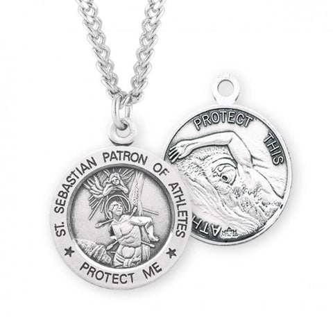 St. Sebastian Swimming Medal With Chain 