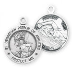 St. Sebastian Swimming Medal With Chain