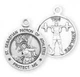 St. Sebastian Weight Lifting Medal With Chain 