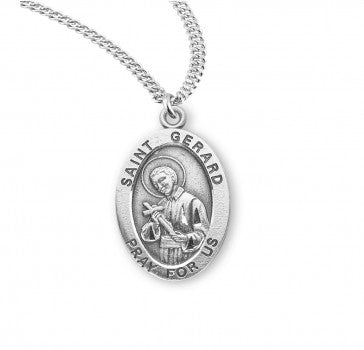 St. Gerard Pendant Oval Sterling Silver with Chain