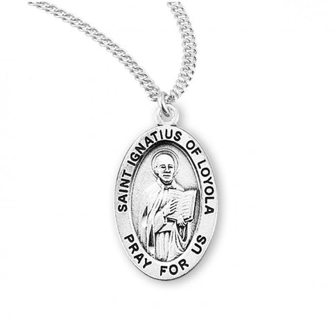 St. Ignatius of Loyola, Sterling Silver with Chain