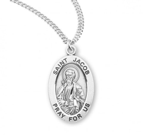 St. Jacob Pendant Oval Sterling Silver with Chain