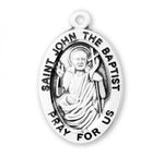 St. John the Baptist Pendant Oval Sterling Silver with Chain
