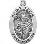 St. Kevin Pendant Oval Sterling Silver with Chain