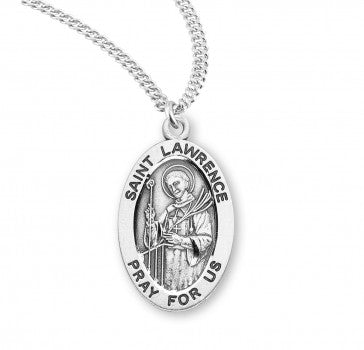 St. Lawrence Pendant Oval Sterling Silver with Chain