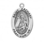 St. Zachary Pendant Oval Sterling Silver with Chain