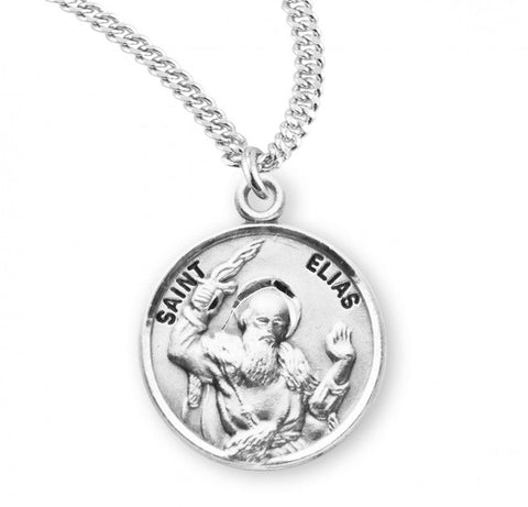 St. Elias Medal Round Sterling Silver with Chain