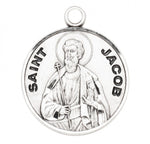 St. Jacob Medal Round Sterling Silver with Chain