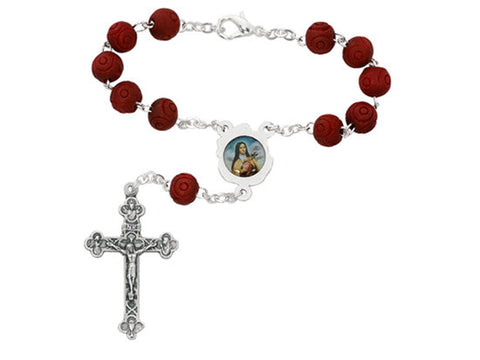 St. Therese Auto Rosary Carded