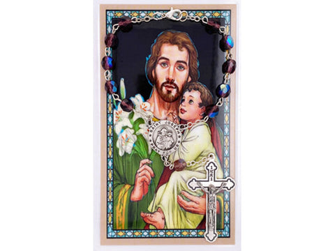 St. Joseph Auto Rosary with Prayer Card Set