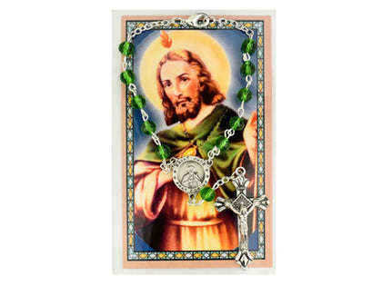 St. Jude Auto Rosary with Prayer Card Set