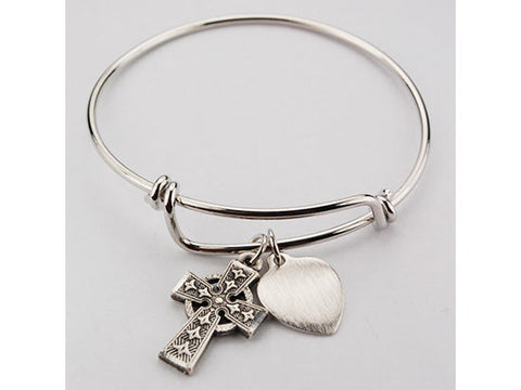 Celtic Cross Bangle Bracelet