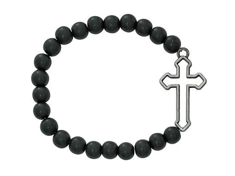 Cross Stretch Black Matte Bracelet