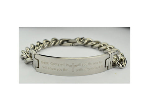 Stainless Chain with Script Bracelet