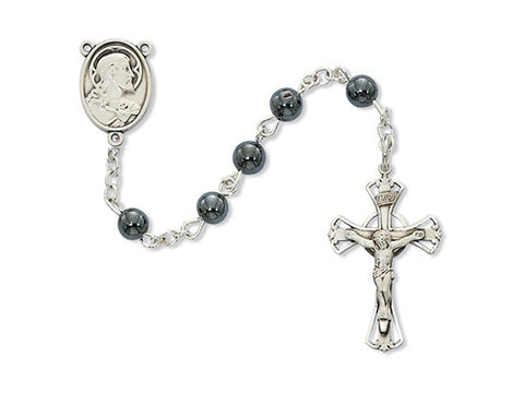 5mm Sterling Silver Hematite Rosary