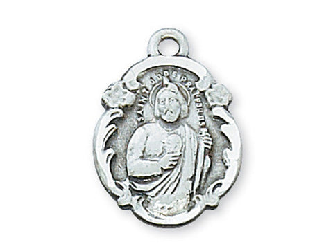 Sterling Silver St. Jude with 18" Chain and Box