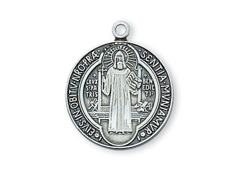 Sterling Silver St. Benedict with 18" Chain and Box