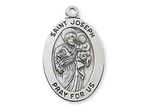 Sterling Silver St. Joseph with 20" Chain and Box