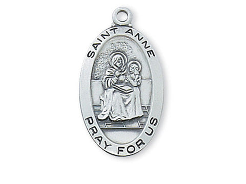 Sterling Silver St. Anne with 18" Chain and Box
