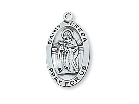 Sterling Silver St. Teresa Avila with 18" Chain and Box