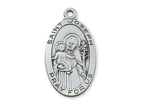 Sterling Silver St. Joseph with 24" Chain and Box